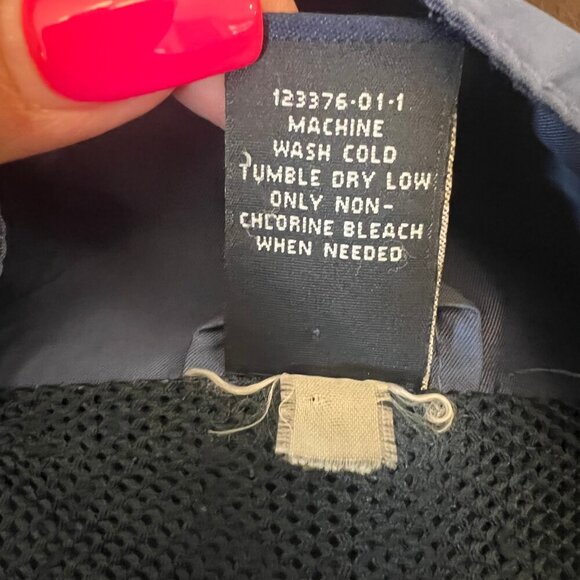 Gap Blue Rain/Windbreaker Jacket, 4 Pockets, 3/4 Velcro Neck Opening, Size XL - Picture 10 of 15